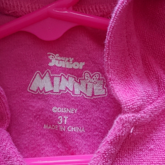 Disney Minnie Mouse Hooded Terry Swimsuit Cover-Up with Ears Zip-Up Robe SIZE 3T - Picture 6 of 9